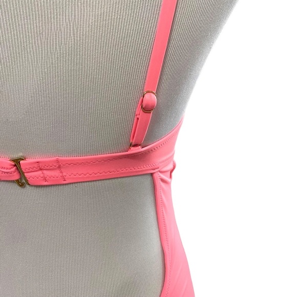 NWOT Shade & Shore Coral Wrap One Piece Swimsuit Bra Size 34B - Picture 5 of 8